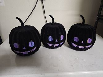 Black And Purple Pumpkins Halloween 