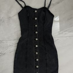 Shein petite Black denim mini dress
