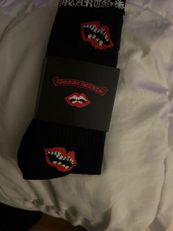 Chrome heart socks black