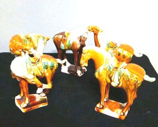 5 Tang Dynasty-Style War Horses, Specifically Featuring Sancai drip Please Read