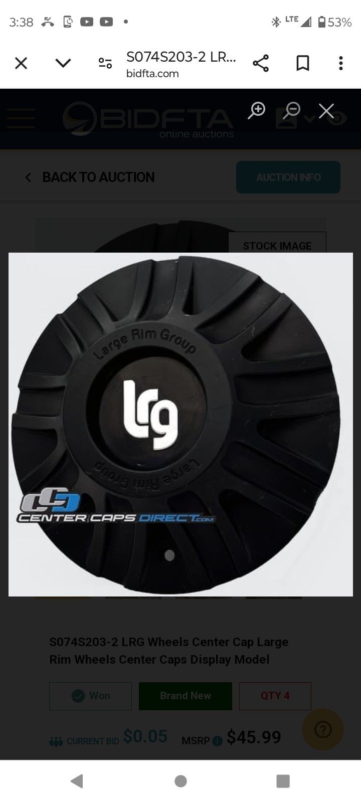 LRG Wheels Center Caps Set Of (4)