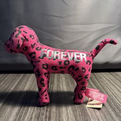 Victoria's Secret Pink Dog Forever Pink Leopard Print Stuffed Plush Toy NWT