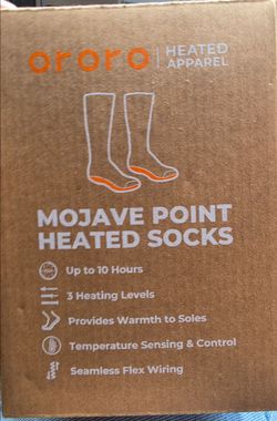 ORORO MOJAVE POINT HEATED SOCKS Up To 10 Hours 3 Heating Levels New.