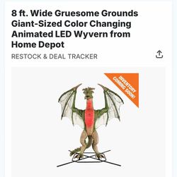 Home Accents Holiday 8ft Gruesome Grounds Animated LED Wyvern H9 for