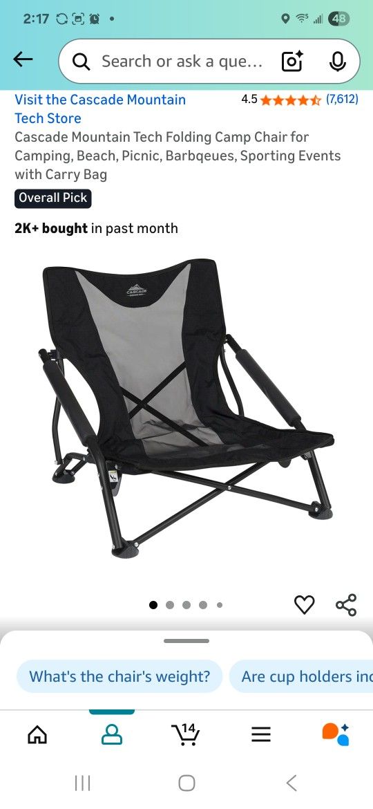 2 Brand New In Box Lowback Camping Chairs