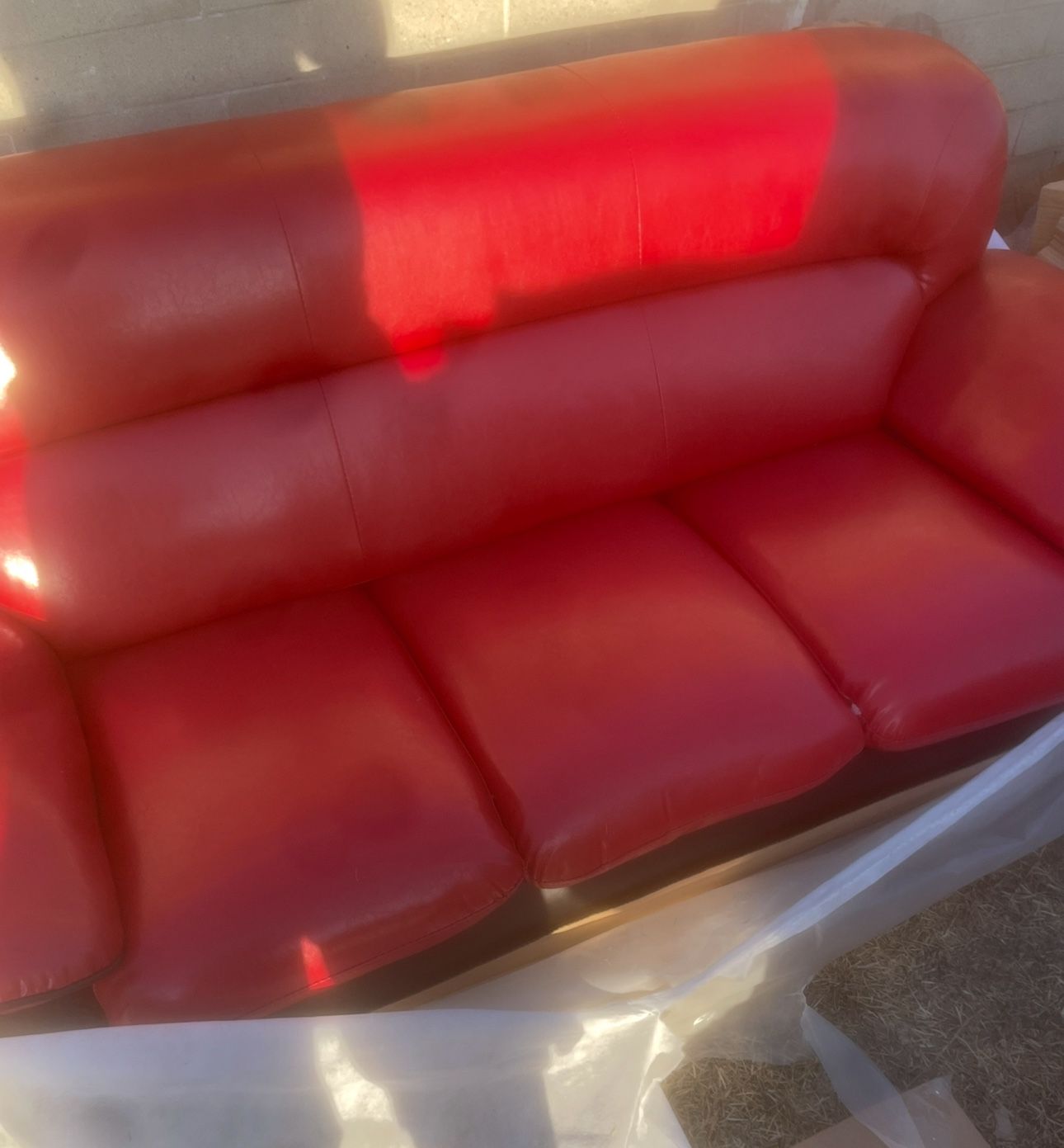 Red Leather Couch 