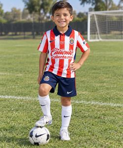 Nike Chivas Home kids jersey and shorts kit