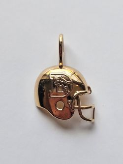 Denver Broncos 1993 NFL Football Sterling Silver Gold Plated Helmet Pendant