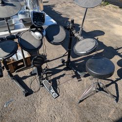 Electric Drum Set With Seat.