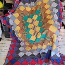 VIntage Patchwork Quilt Cottage Core Boho Bohemian MCM Mid-century