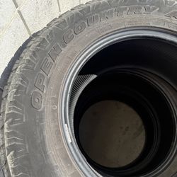 Good condition Toyo Open Country A/T tires. Multiple available. Has good amount of tread left. Great for truck i will only take cash