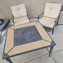 Patio Furniture Set with Fire Pit & 2 Chairs