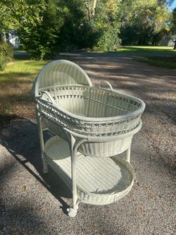 White Wicker Bassinet