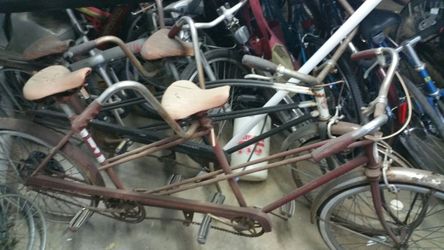 2 vintage tandem bikes