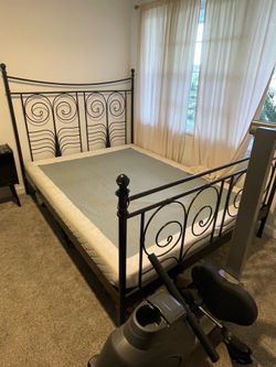 Queen bed frame and box spring