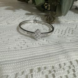 Woman Bracelet Silver Stainless Steel Zirconia 