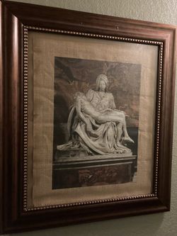 The Deposition, also known as The Pieta, is an Italian jacquard wall tapestry depicting the Virgin Mary cradling the dead body of Jesus,. This work is