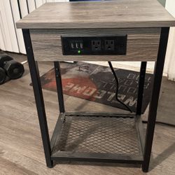 Side Table With Outlets 