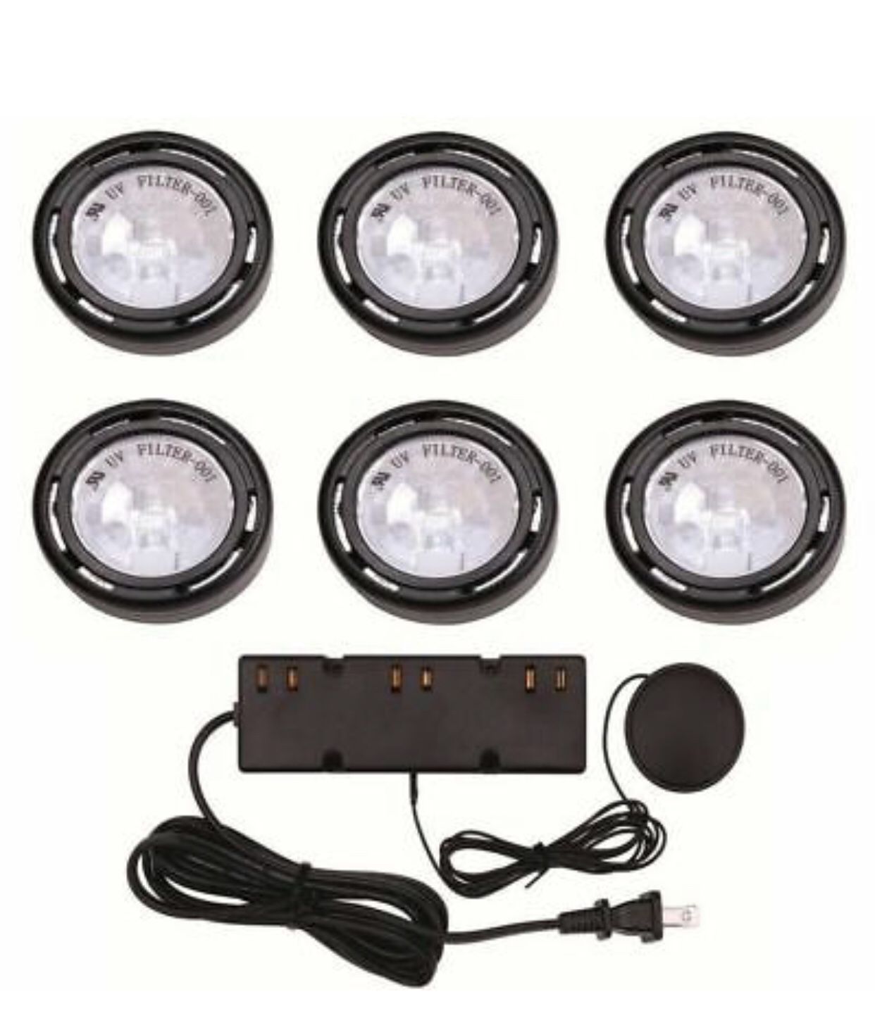 Commercial Electric 6-Light Under Cabinet Black Puck Kit with 200-Wat New Sealed