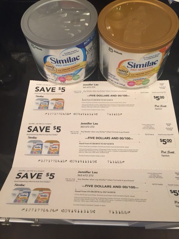 Similac pro advance pro sensitive formula and certificate checks