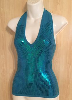 Adult Elsa Sequin Halter Top Sz. S