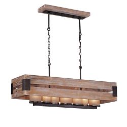 Wood Rectangular Chandelier Glass Shades