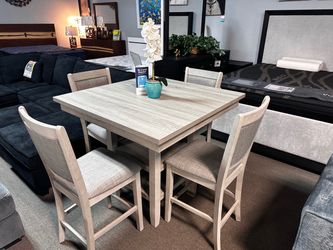 Counter Height Dining Set! 🤍☎️📦 Easy Financing!