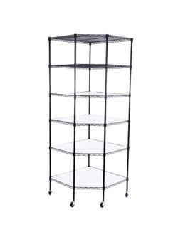 6ft Heavy Duty 6-Tiers Corner Shelving Rack Unit Garage Storage Stand Shelf Cart