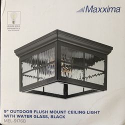 Maxxima 9” Outdoor Ceiling Light W/ Water Glass