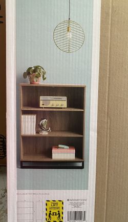 Mixed Material 3 Shelf Bookcase Gray 