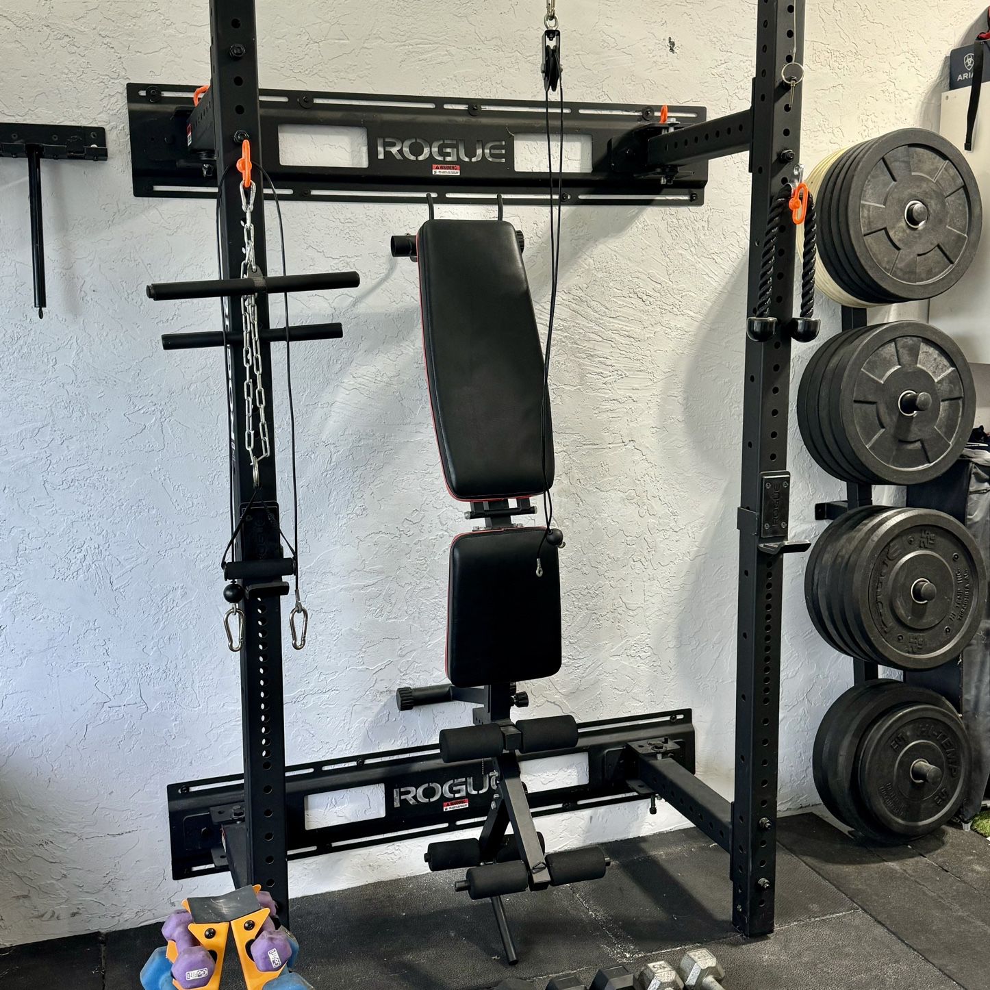Rogue Fold Up Bench And Squat Rack
