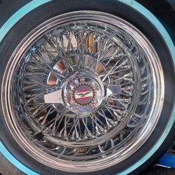 13X7 REV 72 SPOKES CROSS-LACE ALL CHROME WITH 2~EAR ZENITH LOCKING STYLE KNOCK-OFFS 