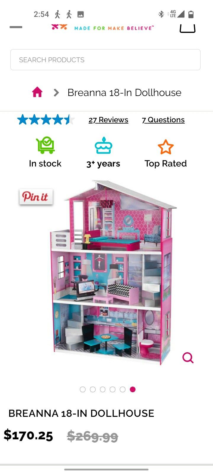 KidKraft 18inch Dollhouse New $80