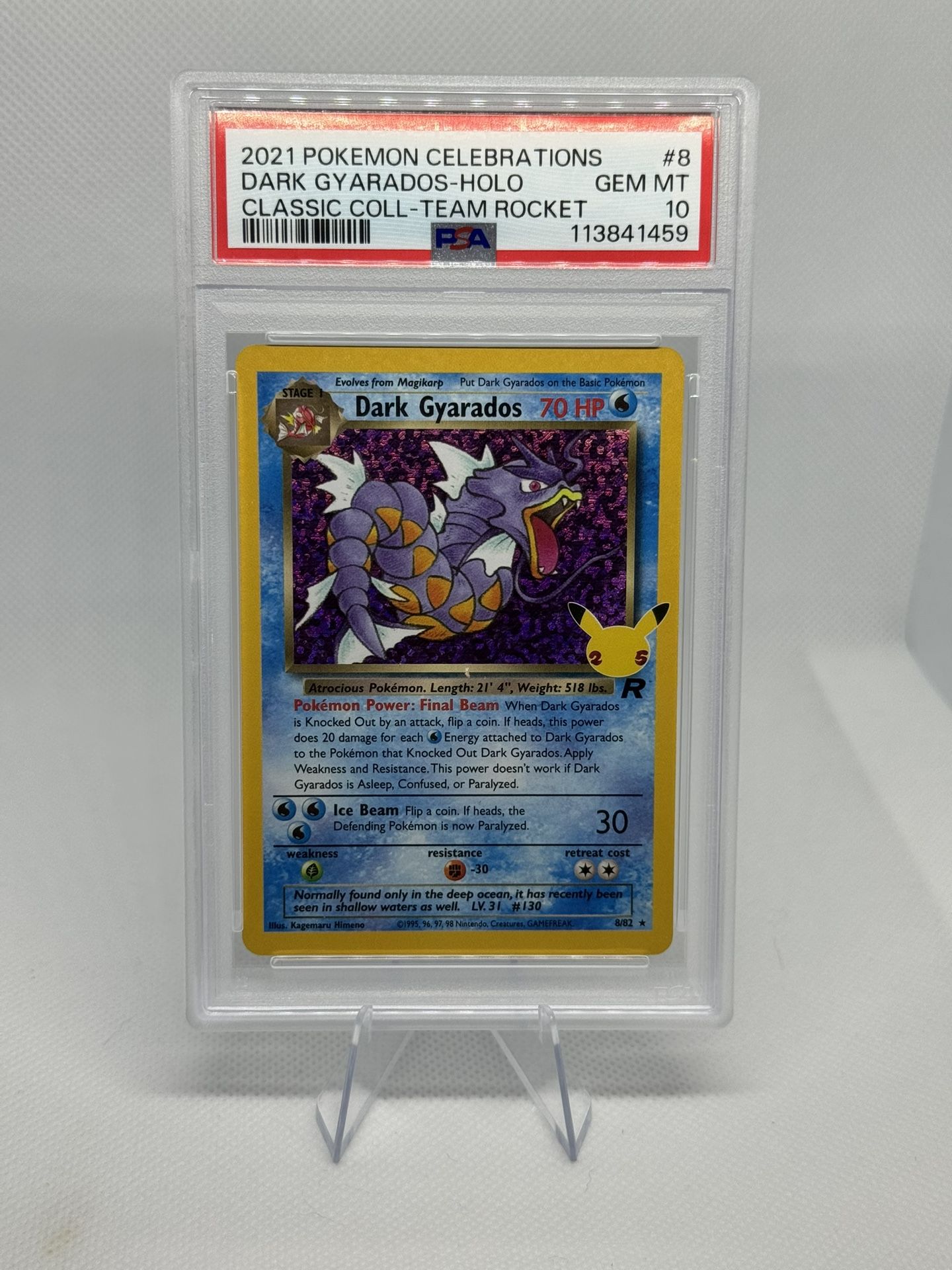 2021 Pokemon SWSH Celebrations Dark Gyarados Classic Collection #8/82 PSA 10