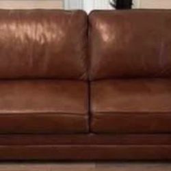 Italian Leather Sofa and Ottoman 