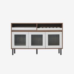 Sideboard Buffet Storage Cabinet - Dining Room Accent Cabinet with Glass Doors and Wine Rack, Modern Side Board with Shelves for Kitchen and Living Ro
