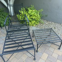 Pottery Barn Lounge Chairs (2)  And  Side Table