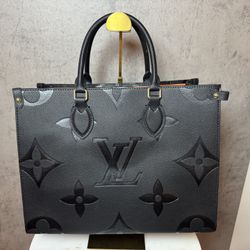 Louis Vuitton OnTheGo Shoulder/Tote Bag GM Black Leather