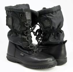 New Coach Sage Black Lace Up Cold Weather Boots Mid-Calf Boot Size 5B A9177
