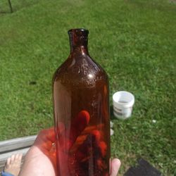 Amber Glass Antique Bleach Bottle