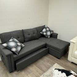 Gray Storage Sofa Bed 