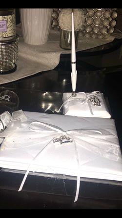 Wedding Signing Book And toasting Glasses 