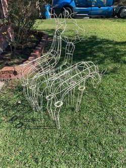 3pc Metal Outdoor Christmas Reindeer Without Lights