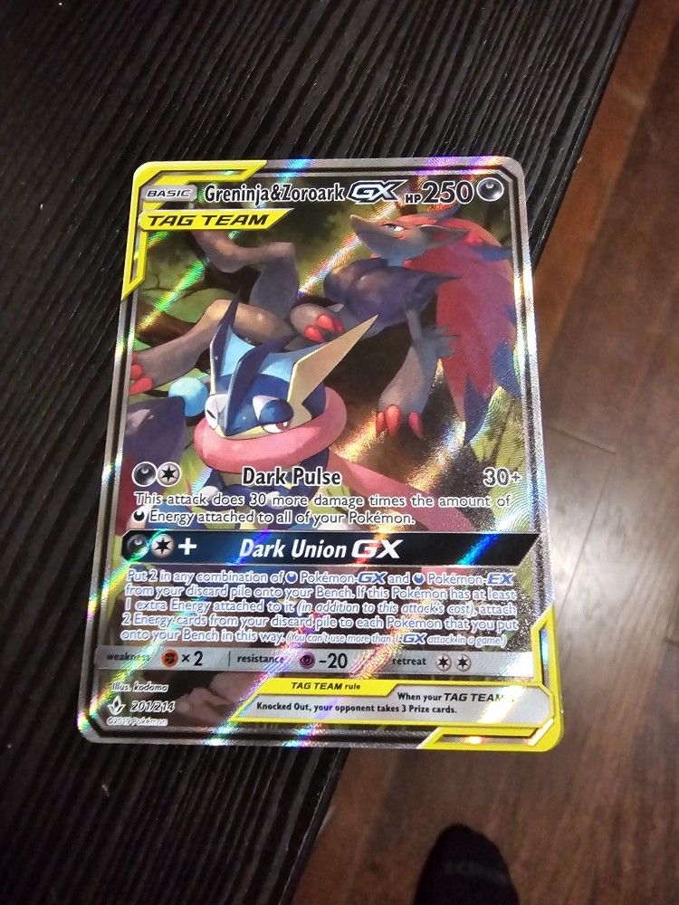 Greninja & Zoroark GX (201) (Alternate Full Art) - SM - Unbroken Bonds NM