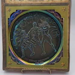 1976 Bicentennial Carnival Glass Collectable Plate In Original Box 