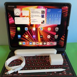 256GB Apple IPad Pro 11” 3rd Generation (2021 model / M1 chip ) WiFi + cellular (5G / AT&T, T-Mobile, Verizon etc) with pen, keyboard & Accessories