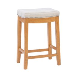 Linon Home Décor Kingston Acacia Counter Stool, Brown