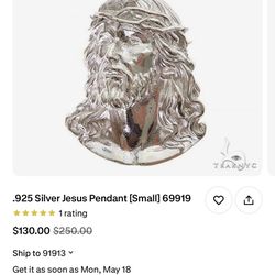 Jesus 925 Silver Pendant 