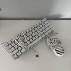 White Huntsman Mini Keyboard + White Gaming Mouse 