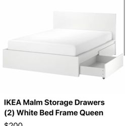 White Bed Frame Queen 